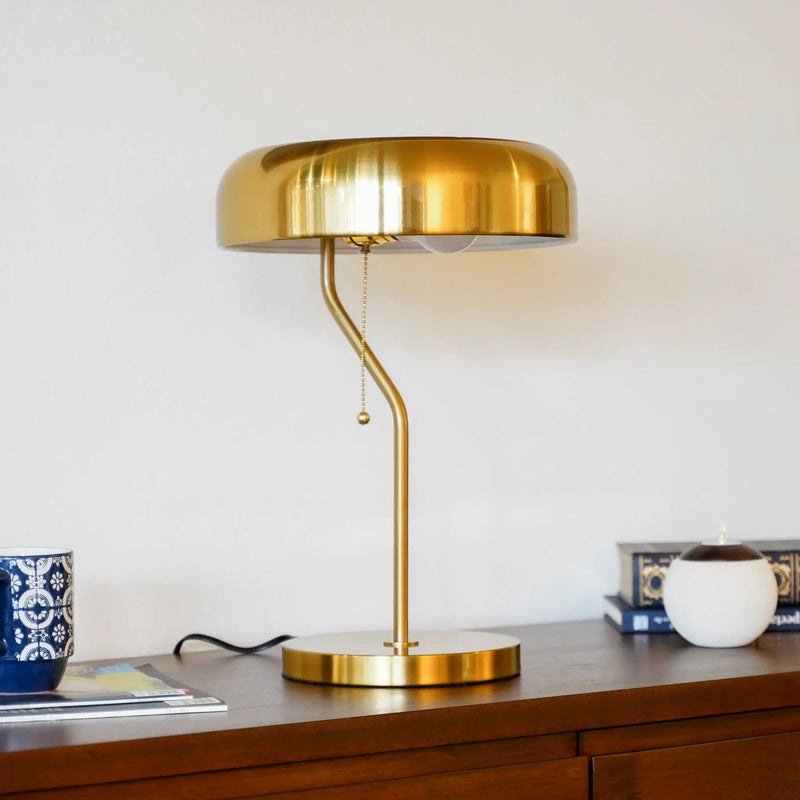 Bedside Nightstand Table Lamp - Gold by HouseOfZazla