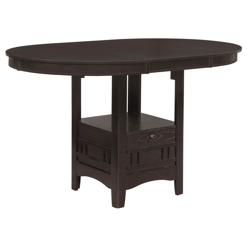 Lavon Oval 60-inch Counter Height Extension Dining Table Espresso by Unique Piece Furniture