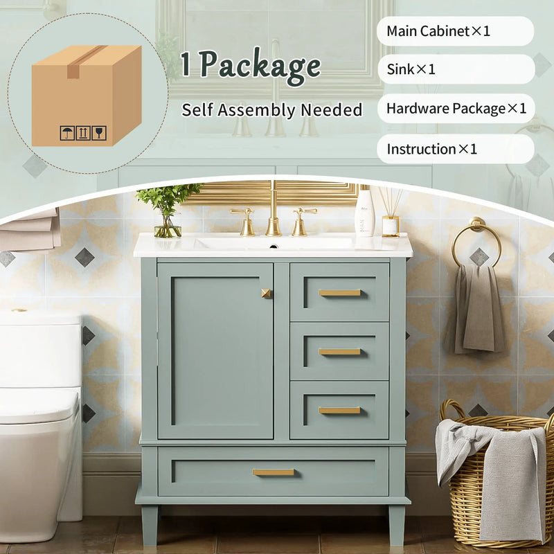 30" Bathroom Vanity with Sink Combo Set by HouseOfZazla