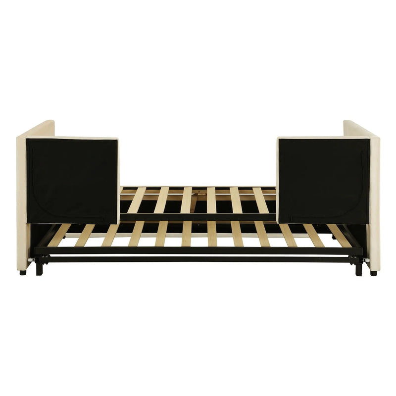 Twin Size Upholstered Daybed With Pop Up Trundle by HouseOfZazla