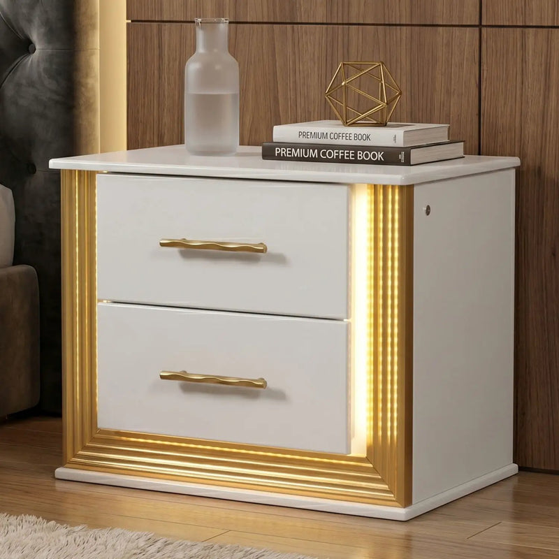 Obsession - 2 Drawer Nightstand - White by HouseOfZazla