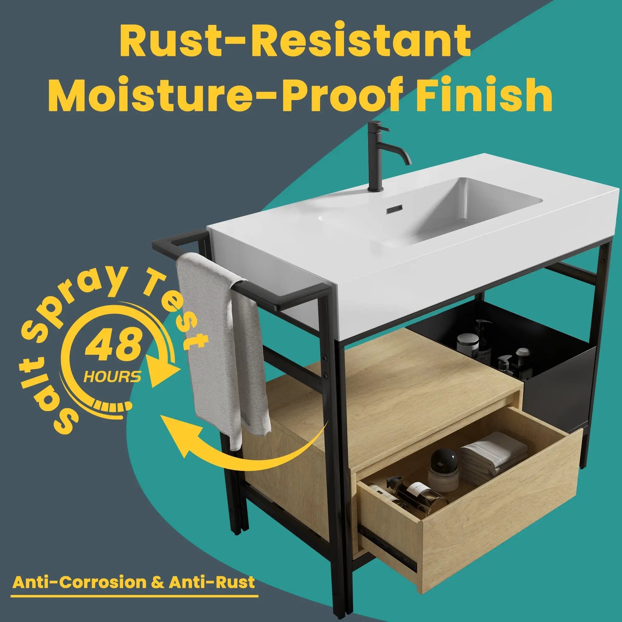 Forte 36" Industrial Style Bathroom Vanity by HouseOfZazla