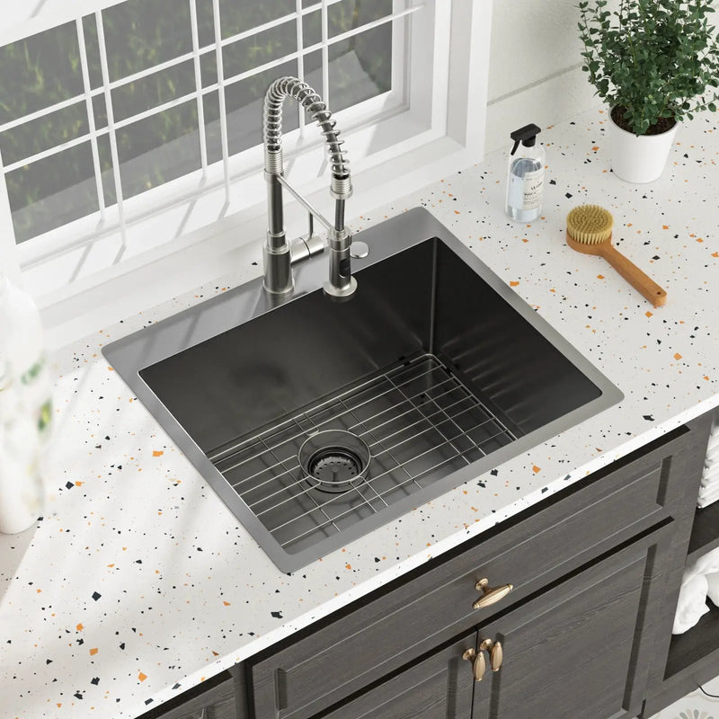 Topmount Kitchen Sink 16 Gauge, Single Bowl by HouseOfZazla