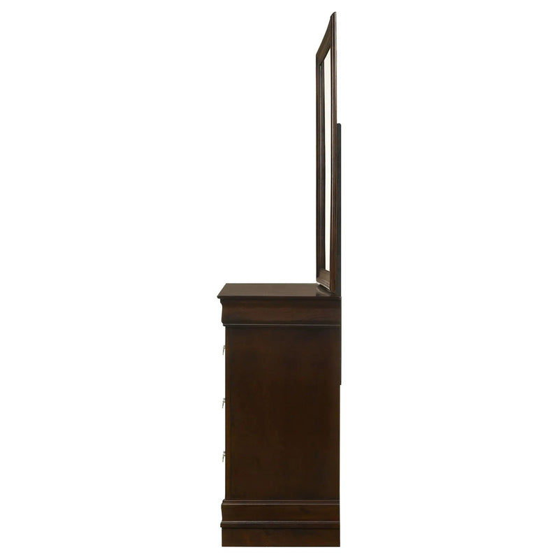 Louis Philippe 6-drawer Dresser with Mirror Cappuccino by Unique Piece Furniture