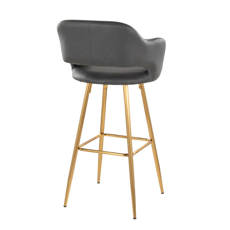Margarite - Contemporary Fixed Height Barstool With Footrest (Set of 2) With Square by Unique Piece Furniture