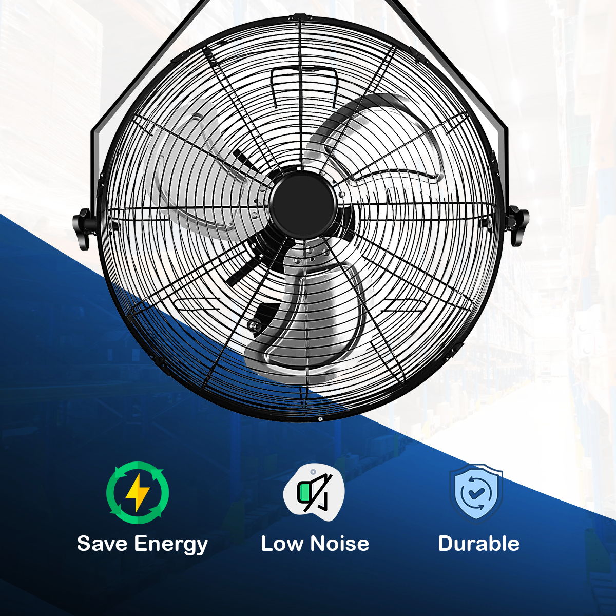 High Velocity 3 Speed Air Circulator Metal Wall Mount Fan by HouseOfZazla