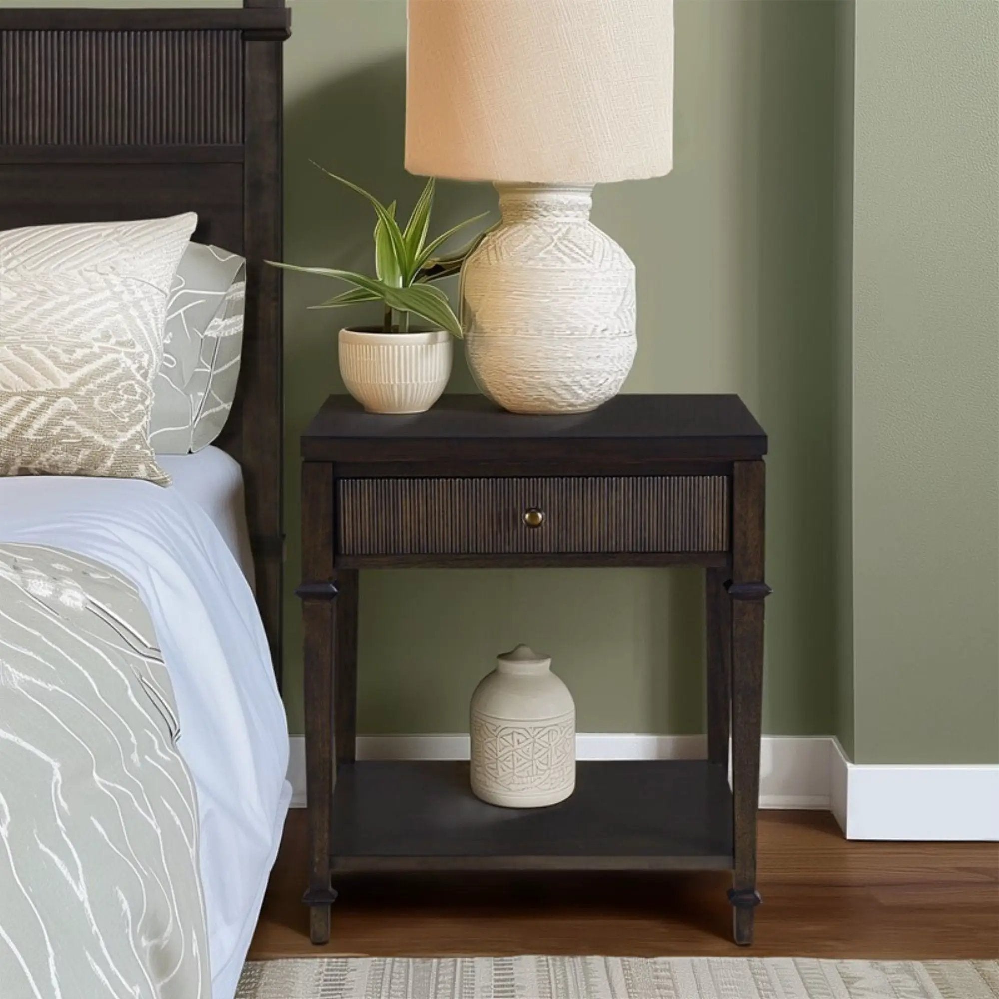 Kenna - Nightstand With Storage - Dark Coffee by Unique Piece Furniture