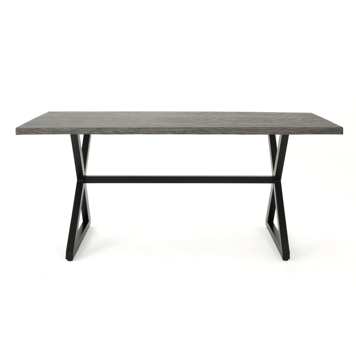 Rolando Outdoor Aluminum Dining Table with Steel Frame, photo 2 of 10