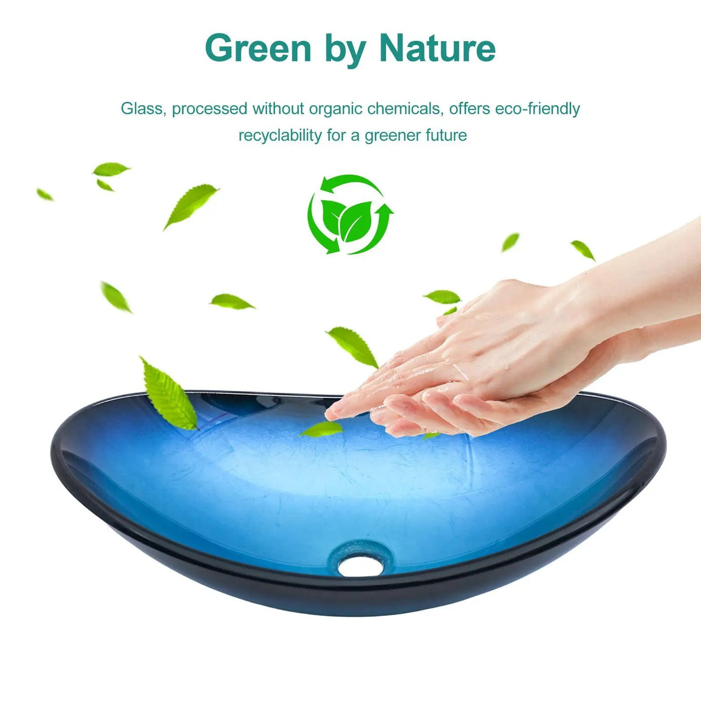 Tempered Glass Vessel Sink With Boat Shape Pop-Up Drain by HouseOfZazla