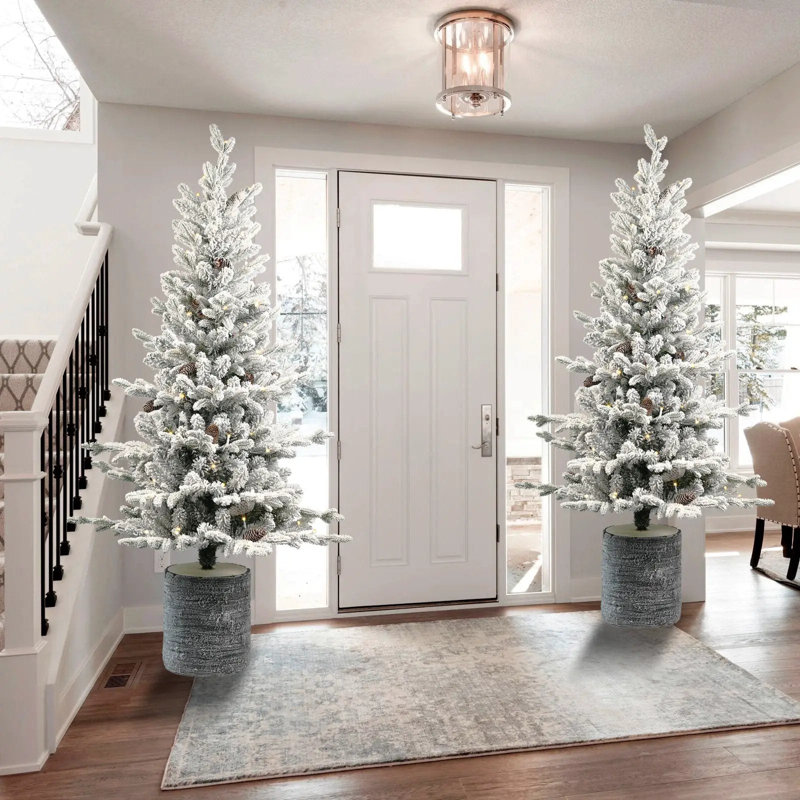 2FT Flocked Christmas Tree with Pot Base by HouseOfZazla