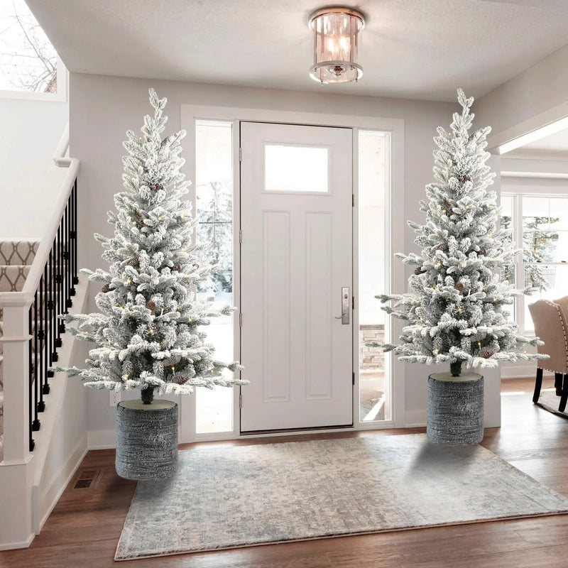 2FT Flocked Christmas Tree with Pot Base by HouseOfZazla