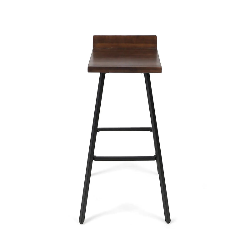 Outdoor Bar Stool With Low Backrests And Wood Seats (Set of 2) by HouseOfZazla