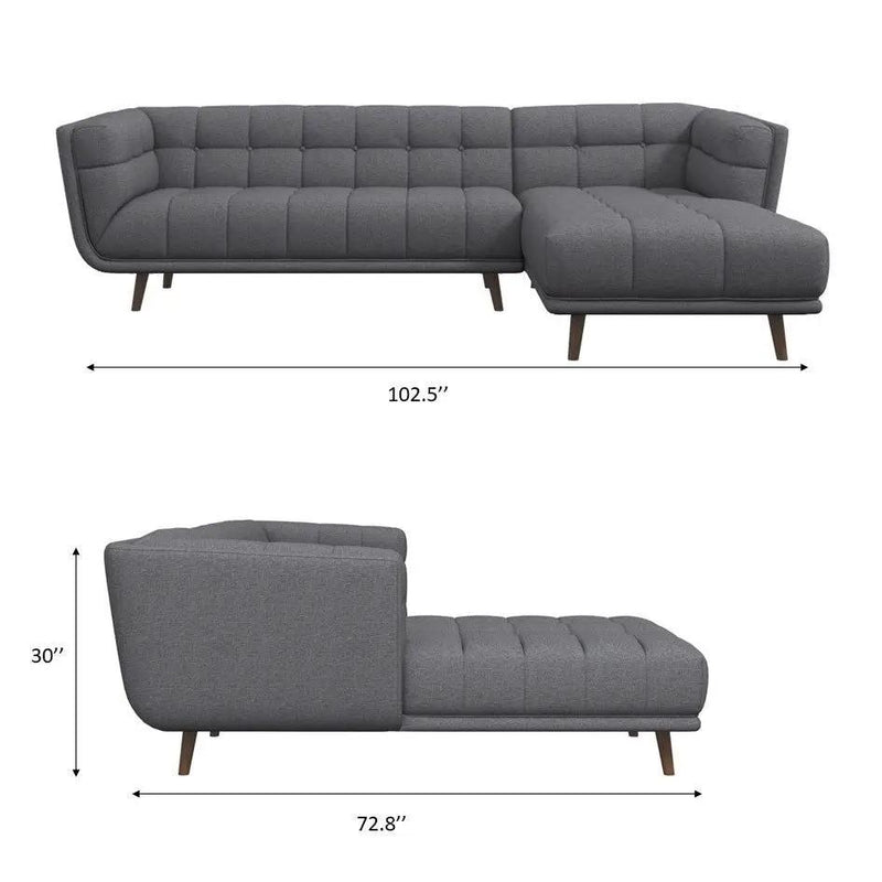 Addison - L Shape Sectional Sofa Tufted by HouseOfZazla
