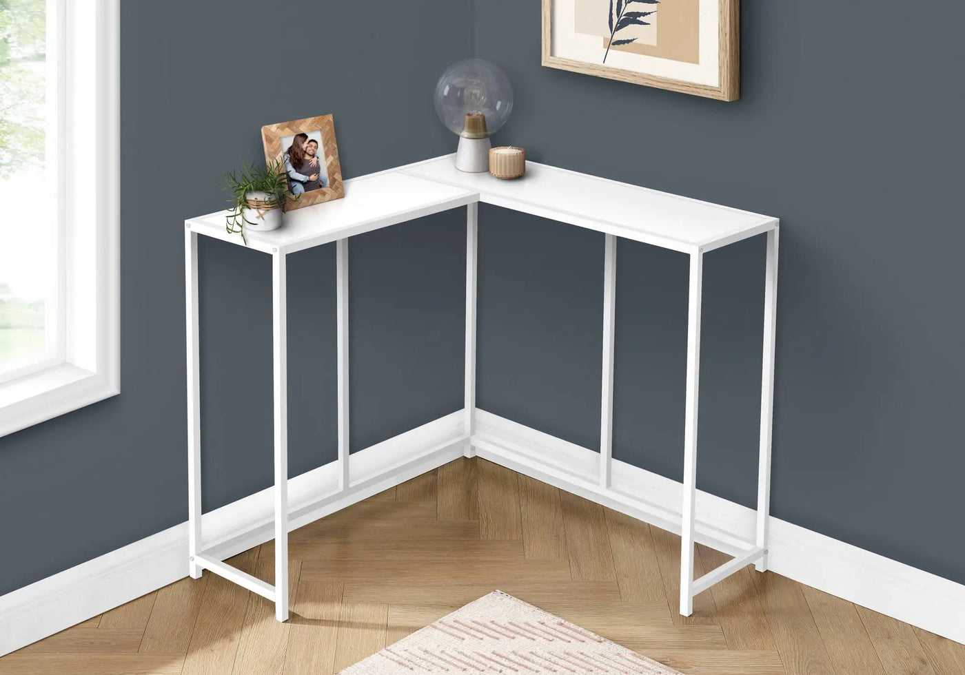 Corner Accent Console Table For Entryway, Unique L-Shaped Design by Unique Piece Furniture