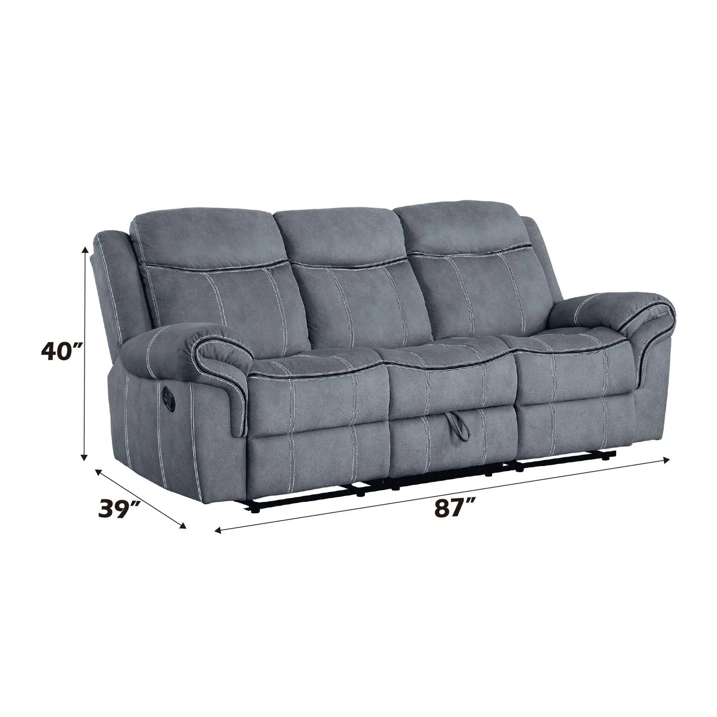 Zubaida Two Tone 3 Piece Recliner Living Room Set by HouseOfZazla