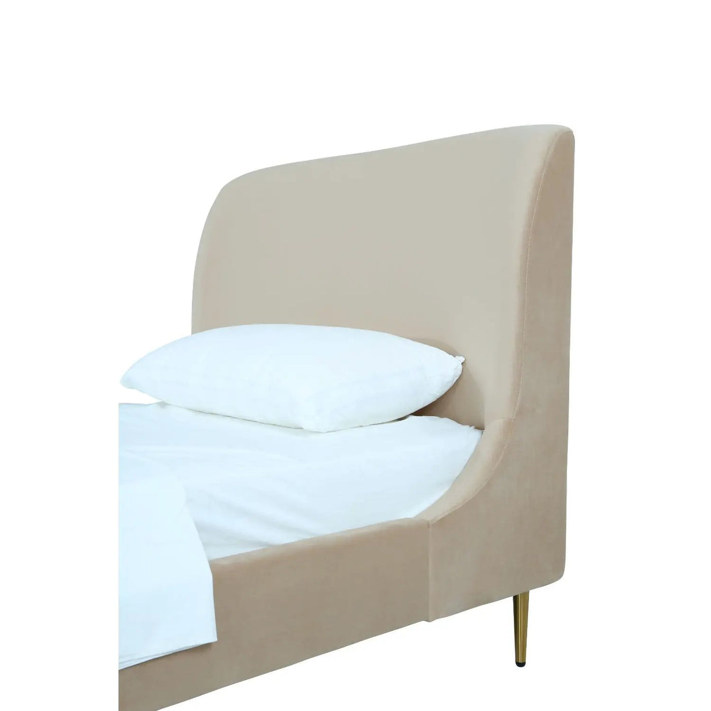 Mid-Century Modern Upholstered Bed With Curved Headboard by HouseOfZazla