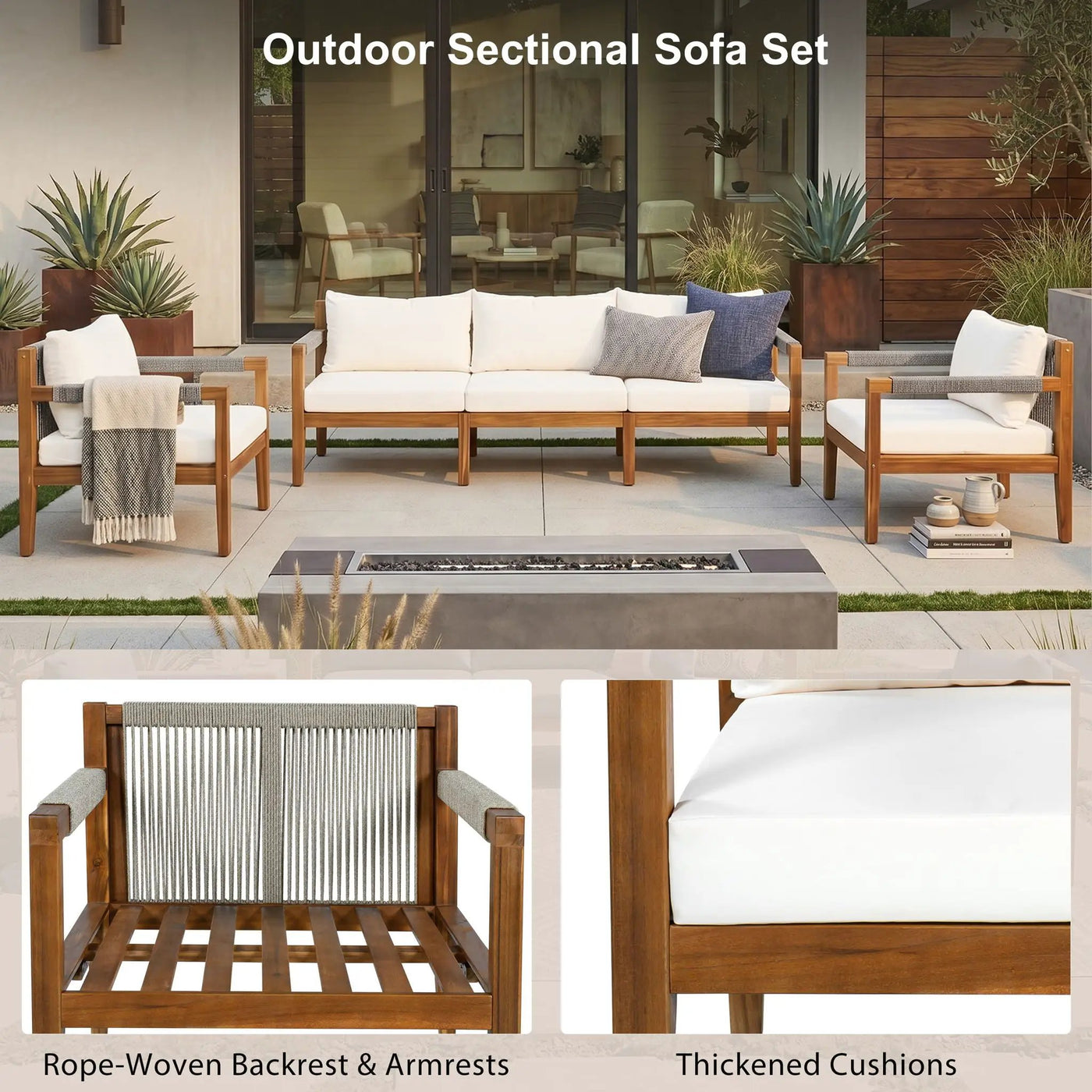 3 Piece Outdoor Sectional Sofa Set by HouseOfZazla