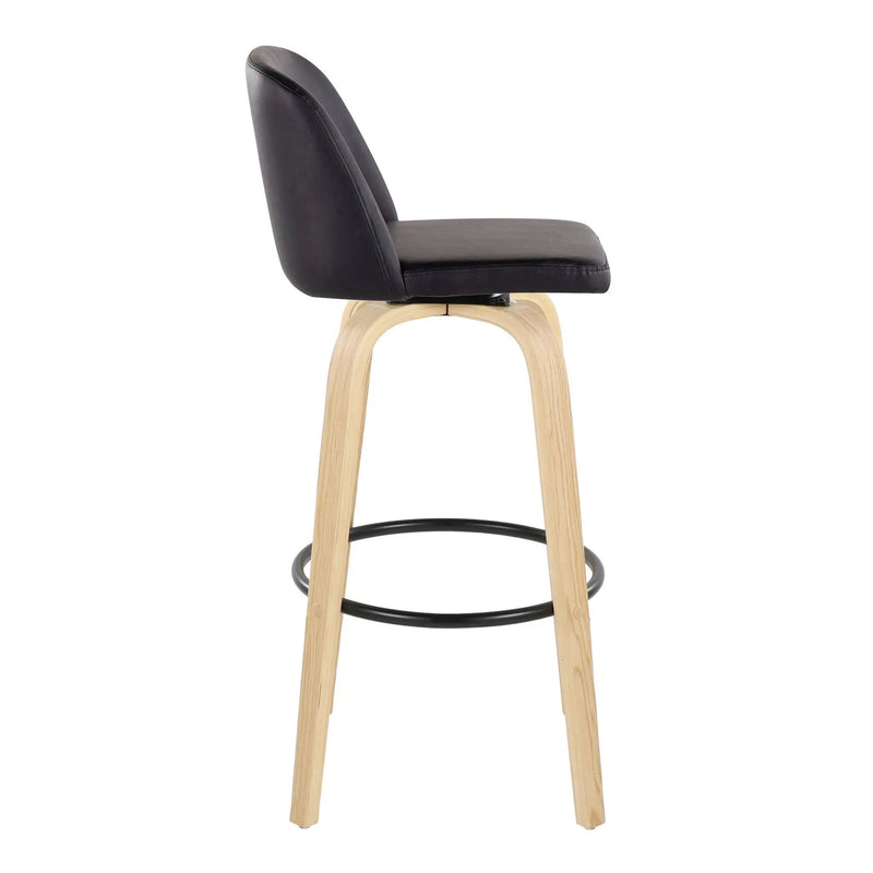 Toriano - Contemporary Fixed Height Barstool Swivel And Round Footrest (Set of 2) by Unique Piece Furniture