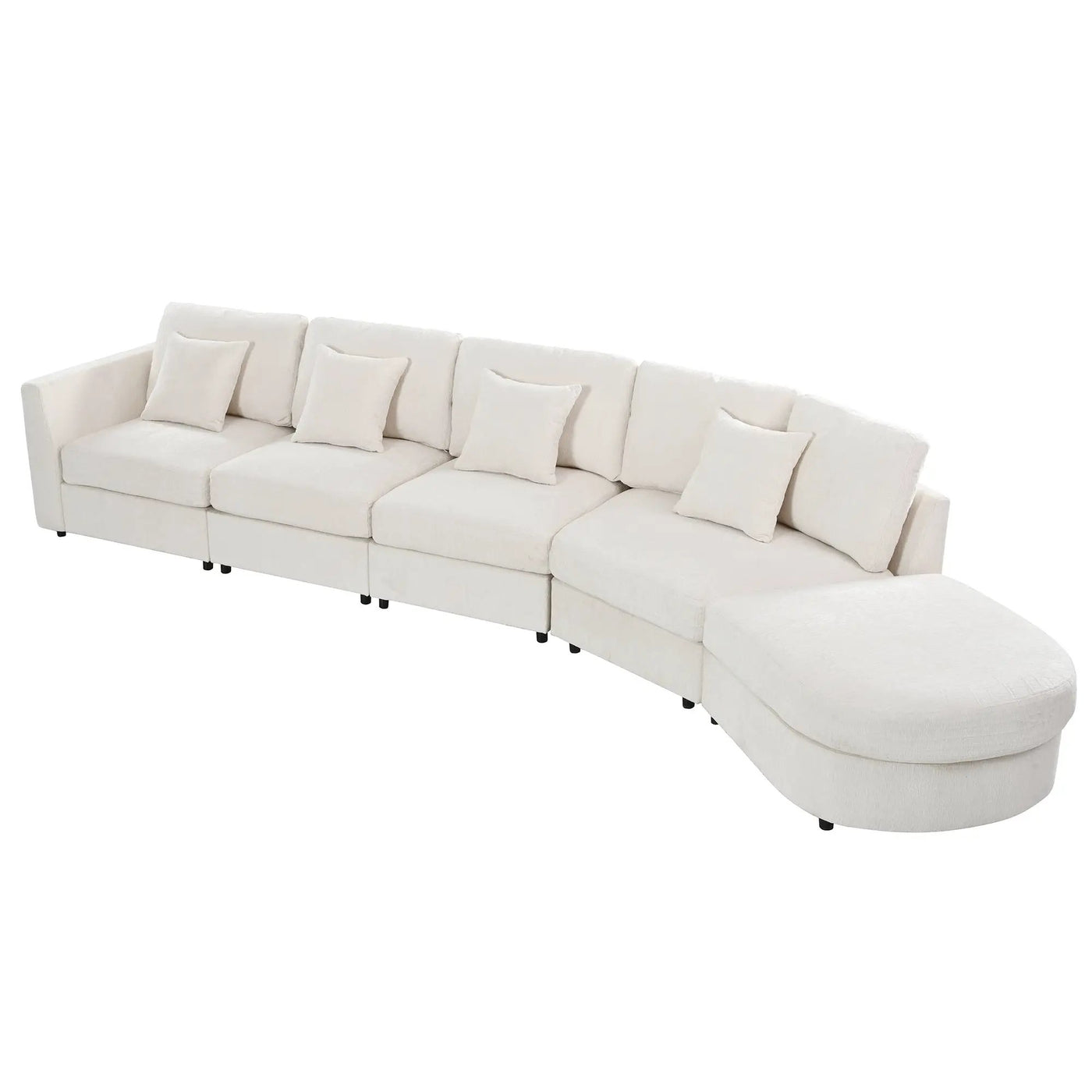 U_Style Modern 5-Seater Curved Modular Sectional Sofa by HouseOfZazla