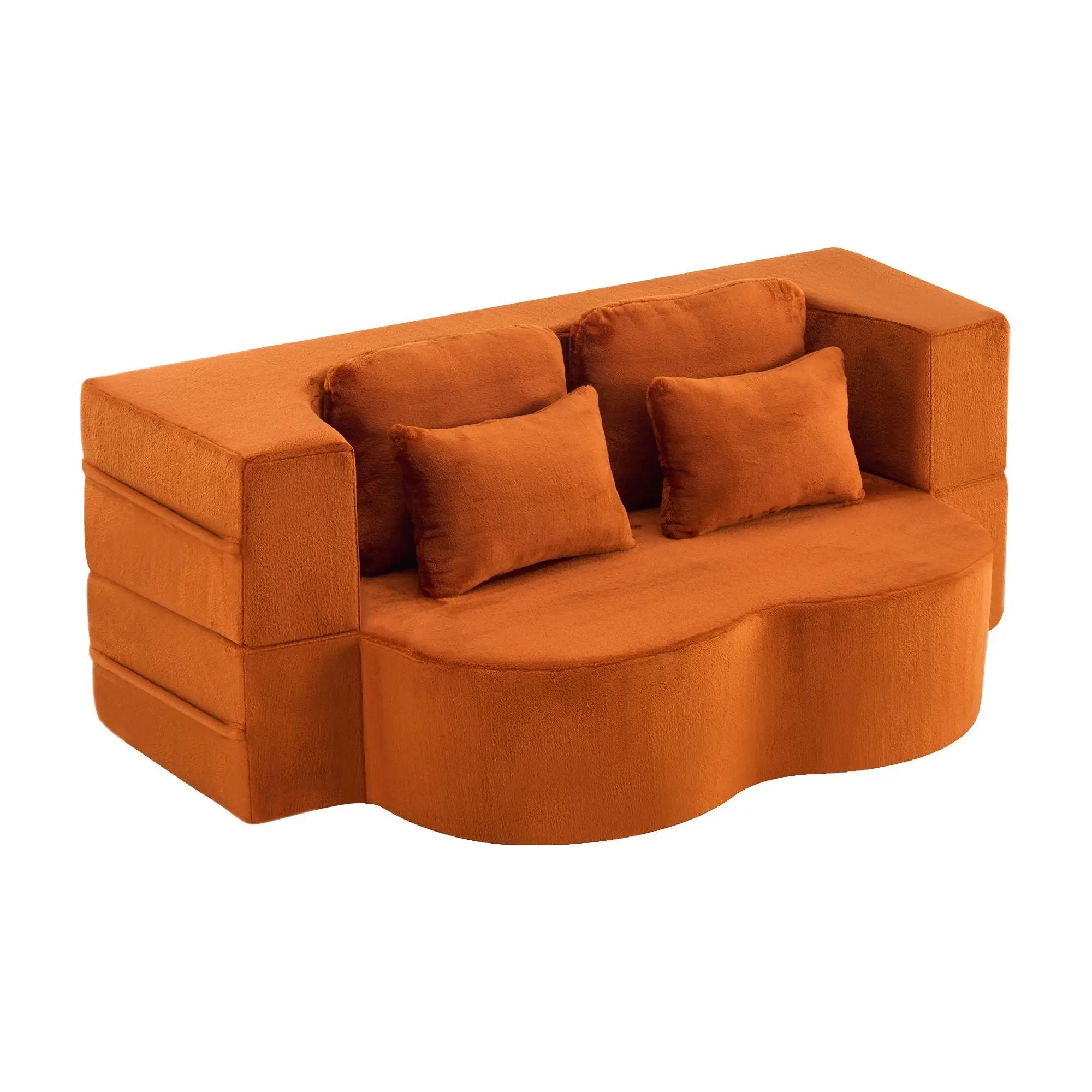 Modern Floor Sofa With 4 Pillows by HouseOfZazla