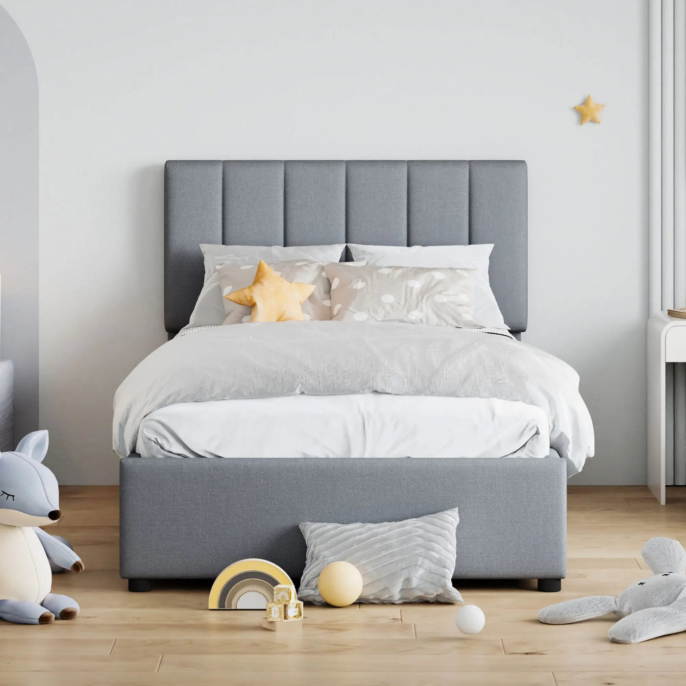 Upholstered Platform Bed With A Hydraulic Storage System by Unique Piece Furniture