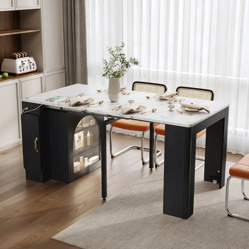 TREXM Extendable Dining Table with 3 Removable Leaves by HouseOfZazla