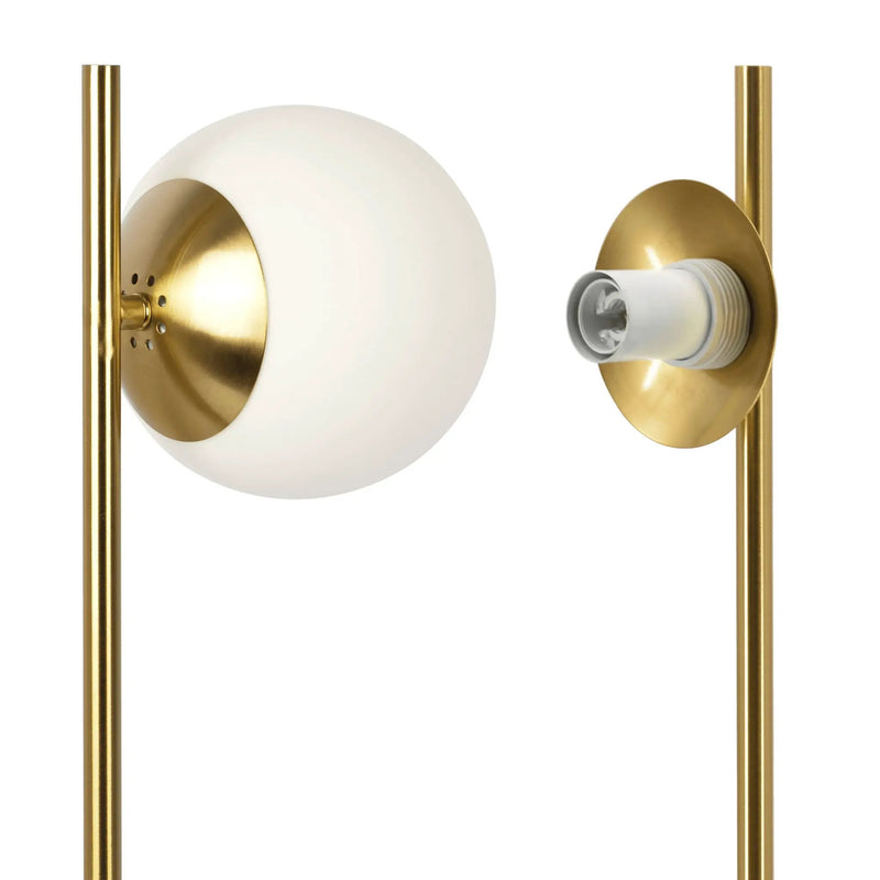 Ethereal - Modern Small Table Lamp, Desk Lamp Fixture With Globe Shade - Gold / White by Unique Piece Furniture