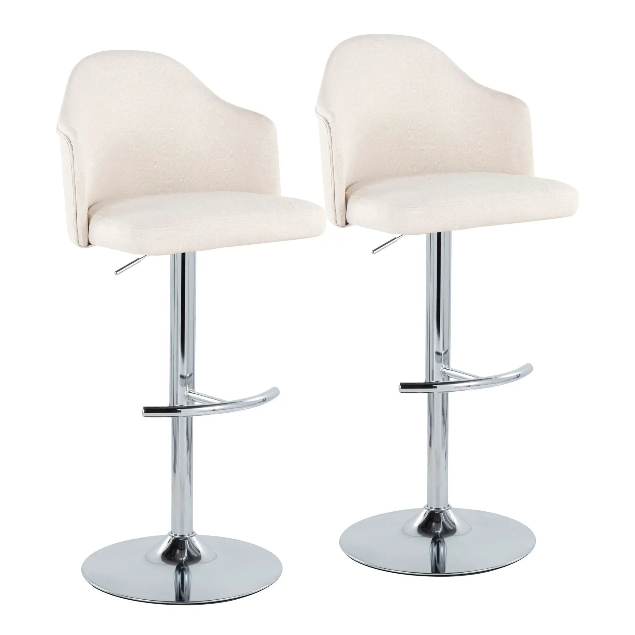 Ahoy - Contemporary Adjustable Barstool With Swivel With Rounded T Footrest (Set of 2) by Unique Piece Furniture