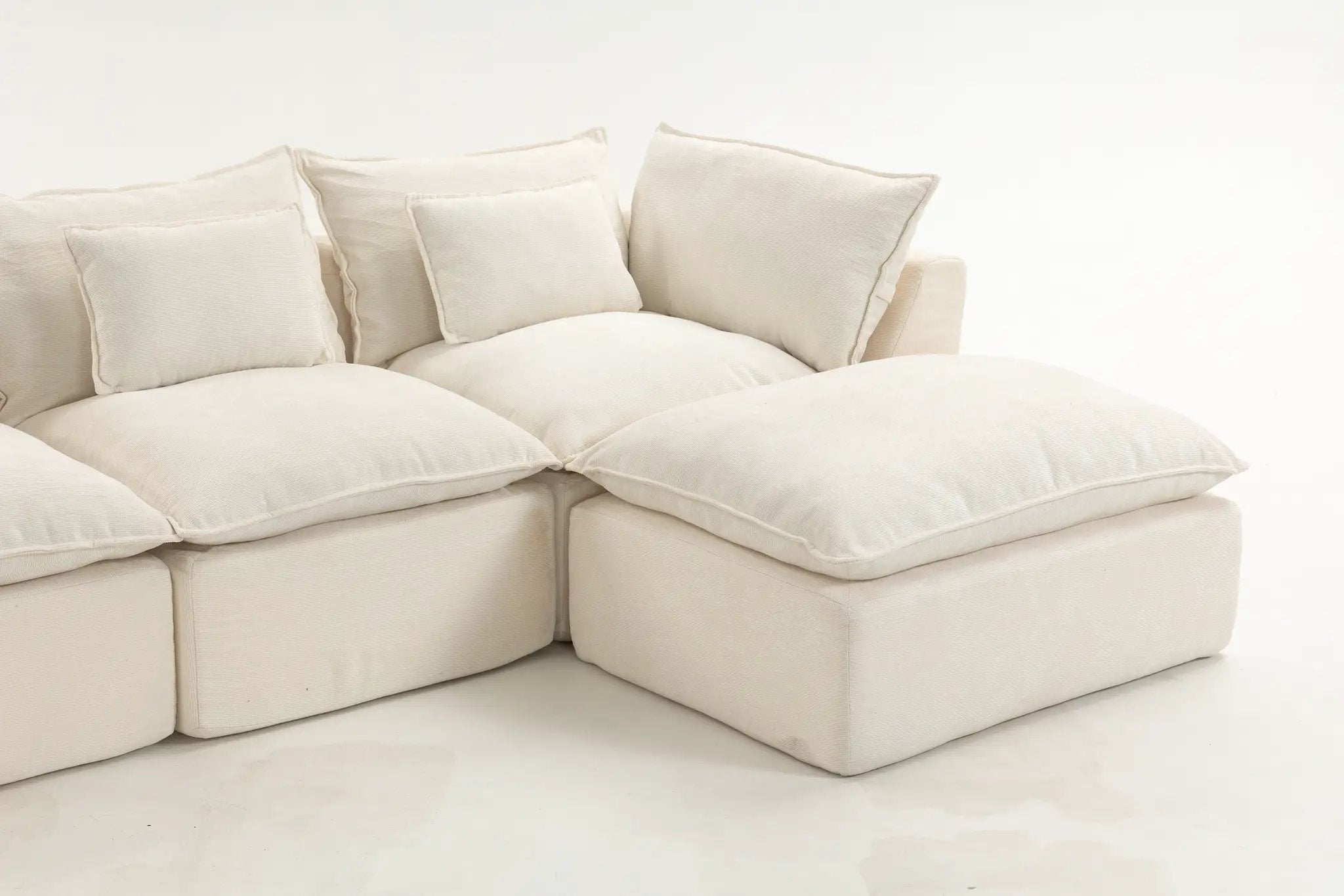129.8" Width Cloud Couch Oversized Modular Sectional Sofa by HouseOfZazla