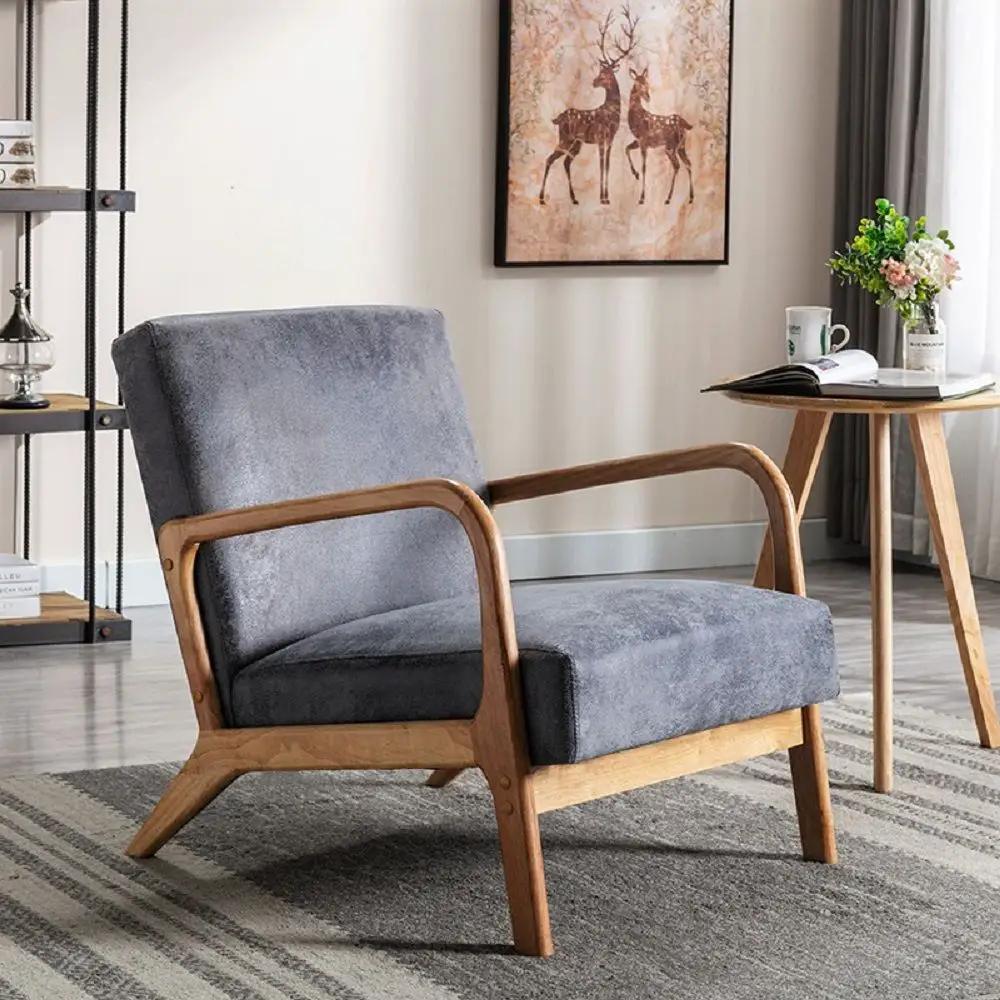 Classic Mid-Century Modern Accent Chairs, Open Framed Armchair With Cushioning by Unique Piece Furniture