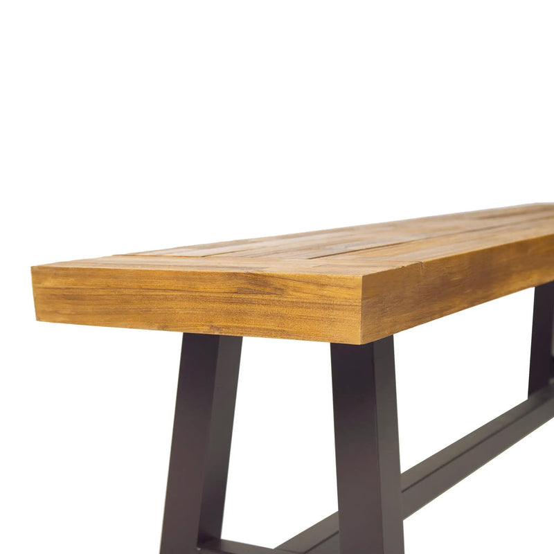 Tranquilizer Outdoor Acacia Wood Bench With Slat Panel Design by HouseOfZazla