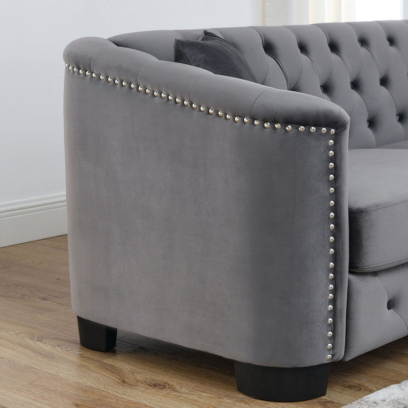 Modern Chesterfield Sofa With Tufted Backrest For Living Room by HouseOfZazla