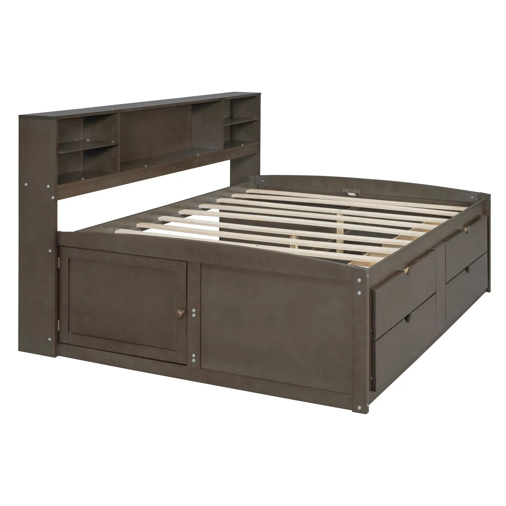 Daybed With 2 Bedside Cabinets, Upper Shelves And 4 Drawers by HouseOfZazla