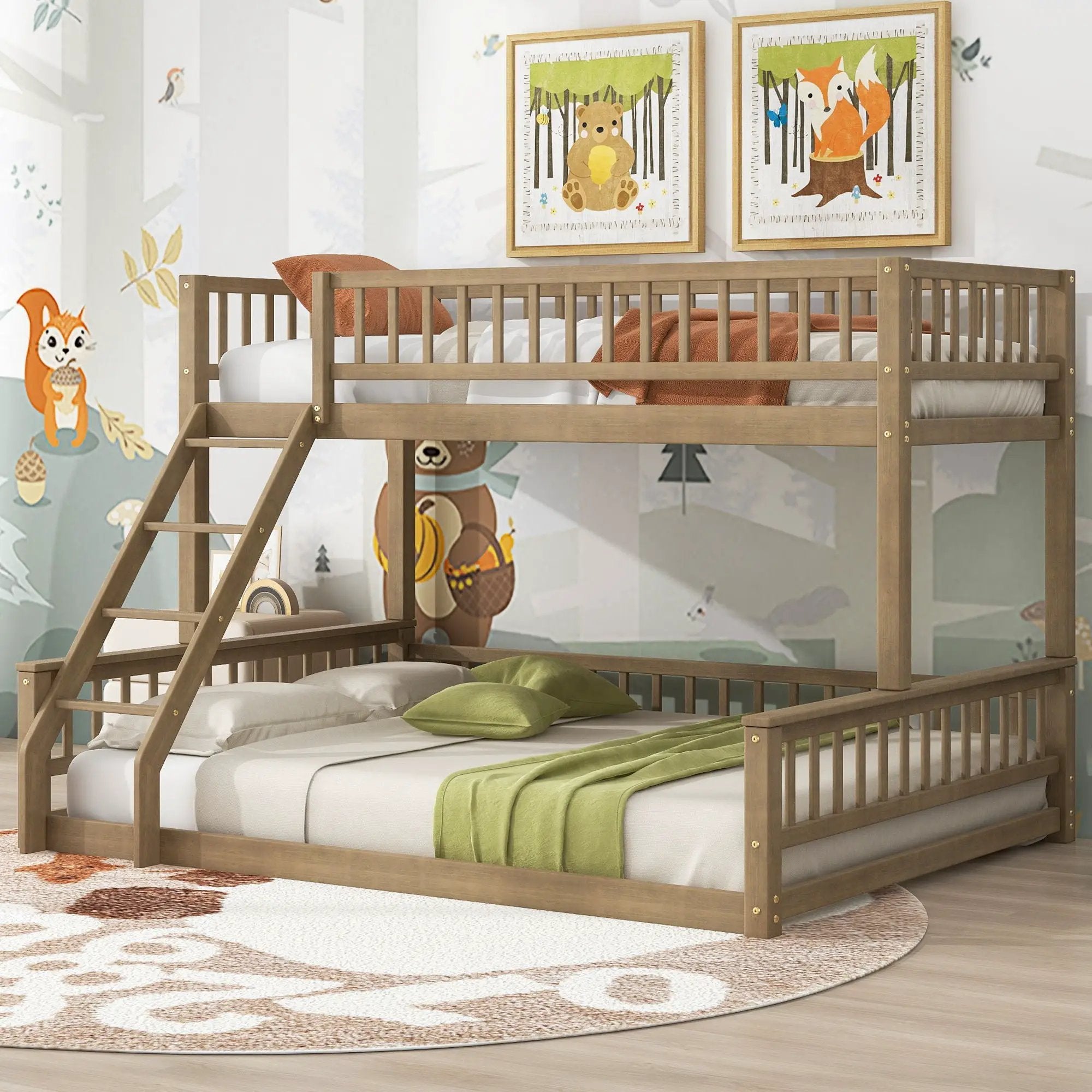 Bunk Bed With Ladder And Guardrails by Unique Piece Furniture