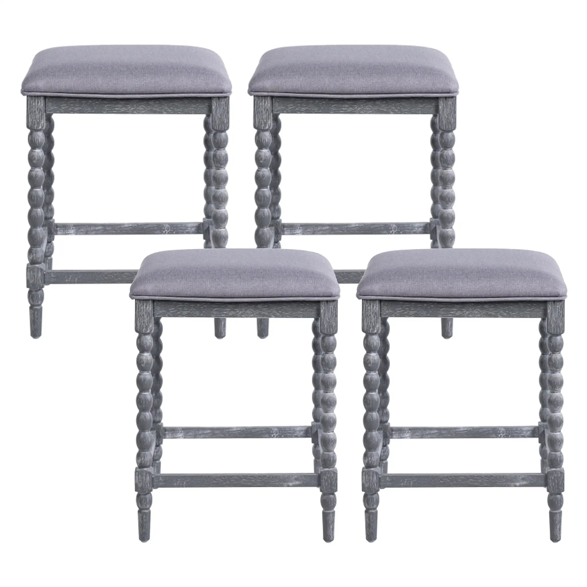 26" Counter Stools Set of 4 with Upholstered Seat by HouseOfZazla
