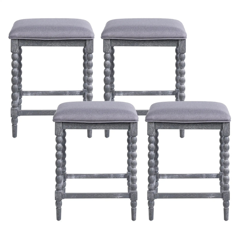 26" Counter Stools Set of 4 with Upholstered Seat by HouseOfZazla