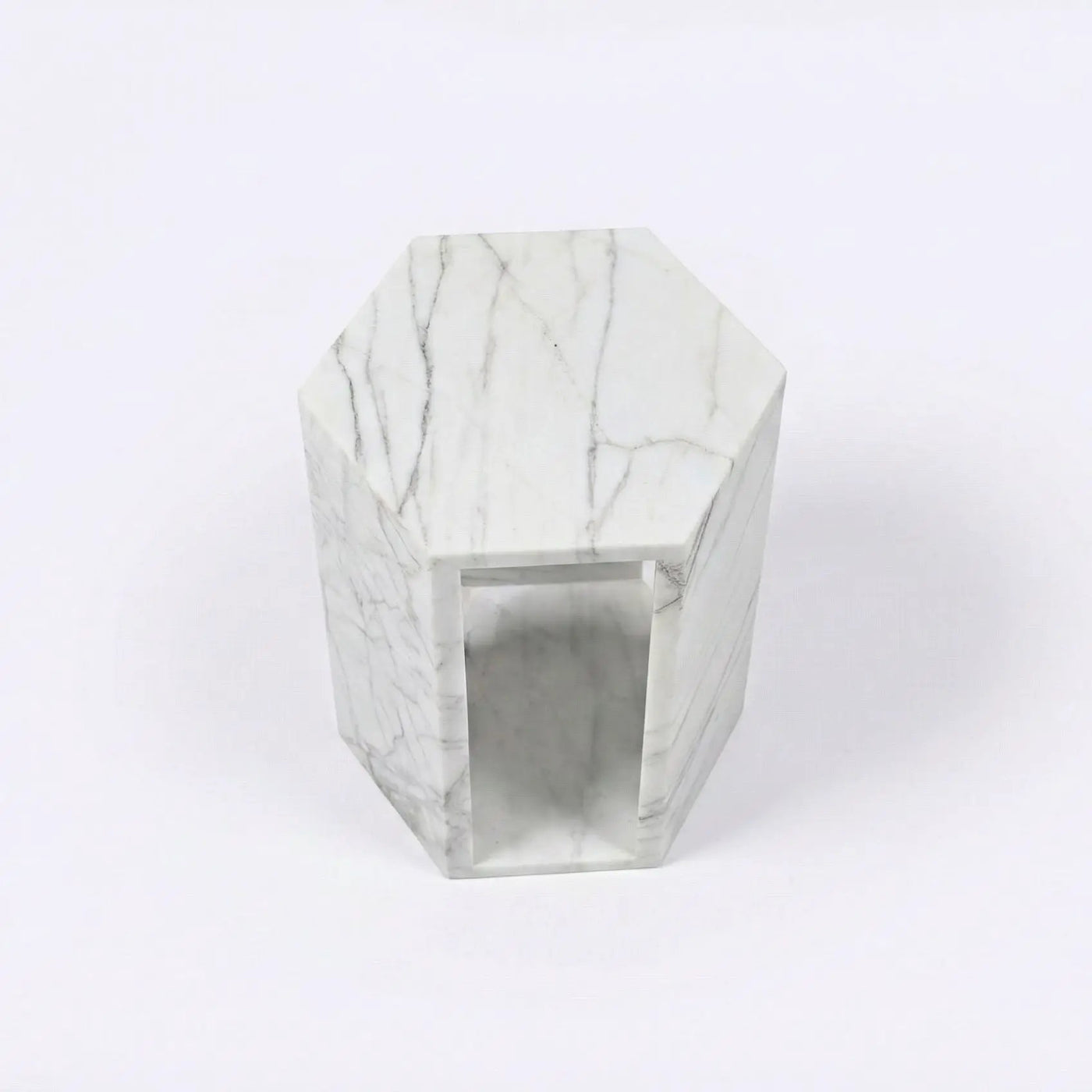 Modern Minimalist Hexagon Side Table by Unique Piece Furniture