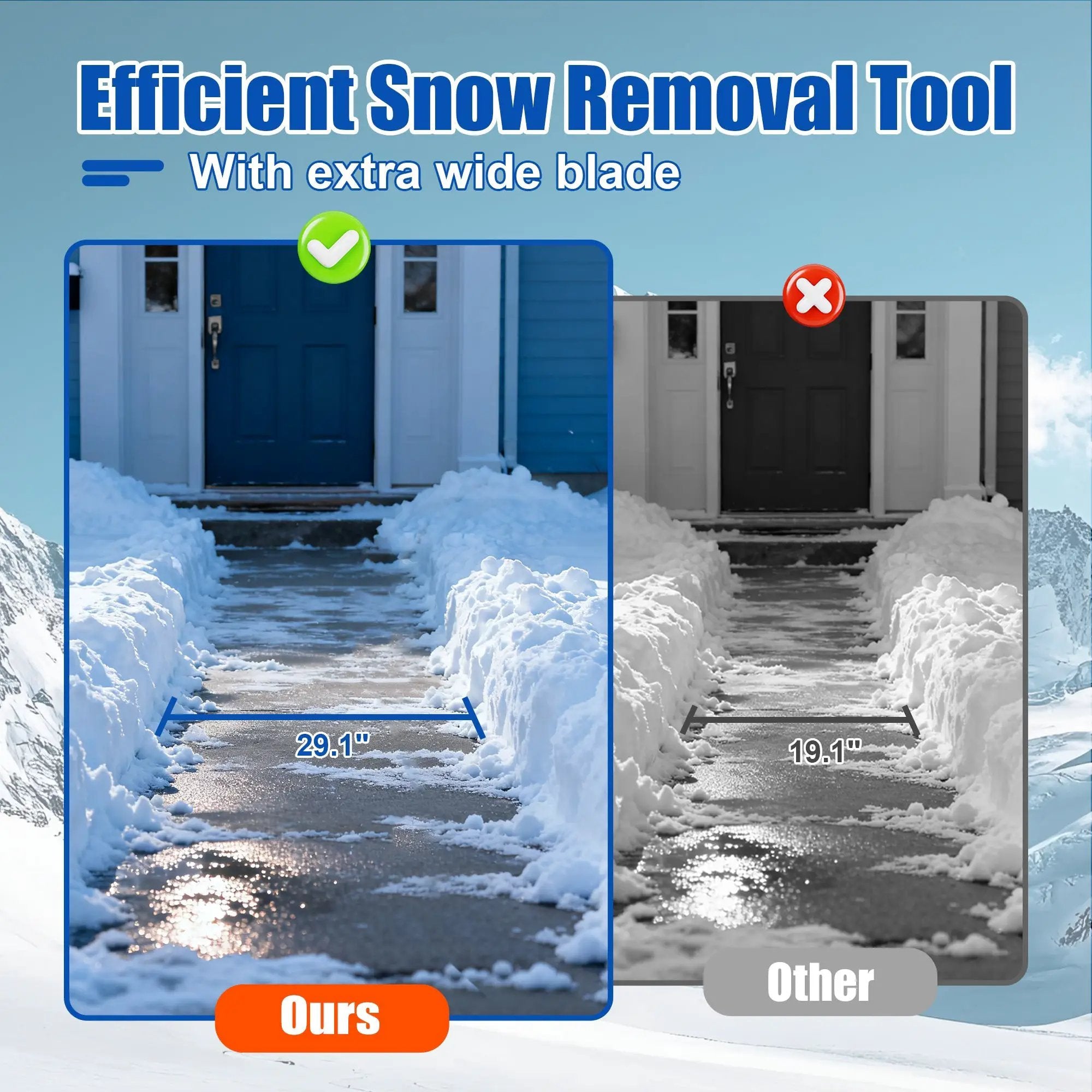30" Heavy Duty Snow Shovel with Wheels by HouseOfZazla