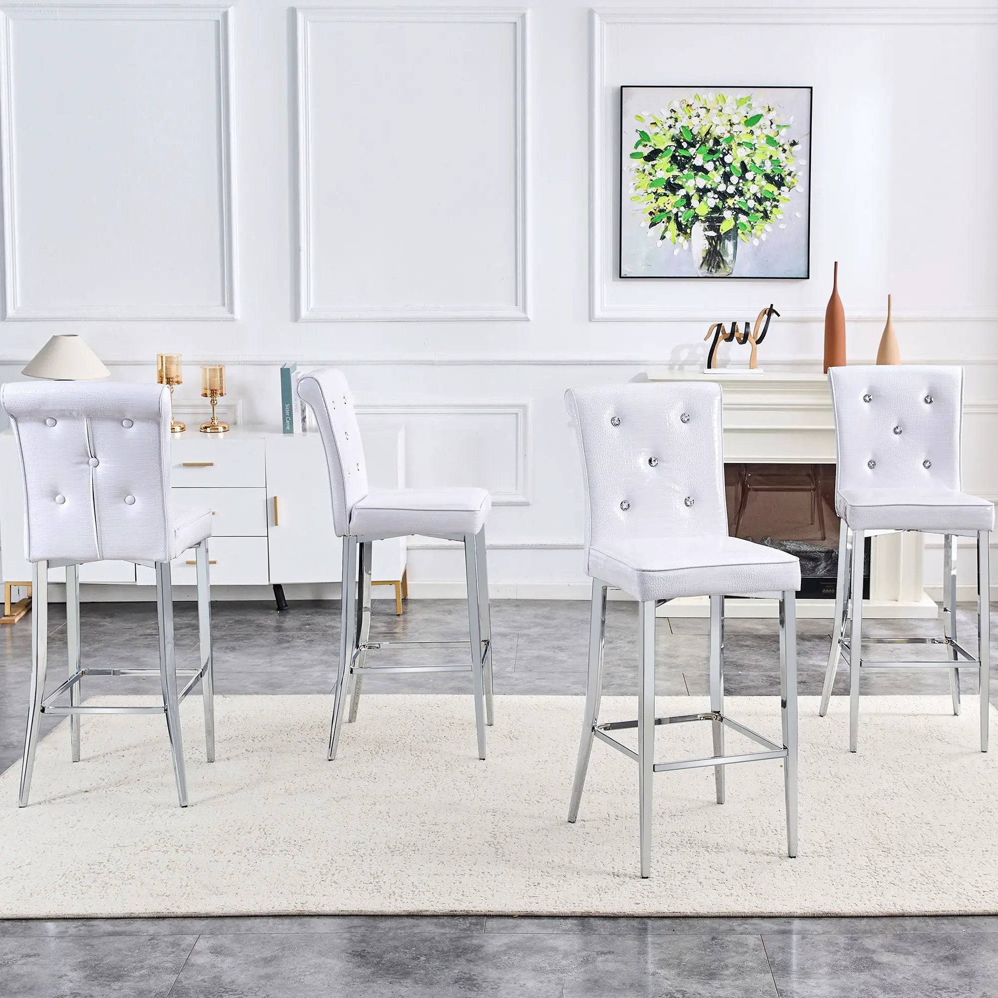 Bar Chairs & Crystal Clasp Design (Set of 2)