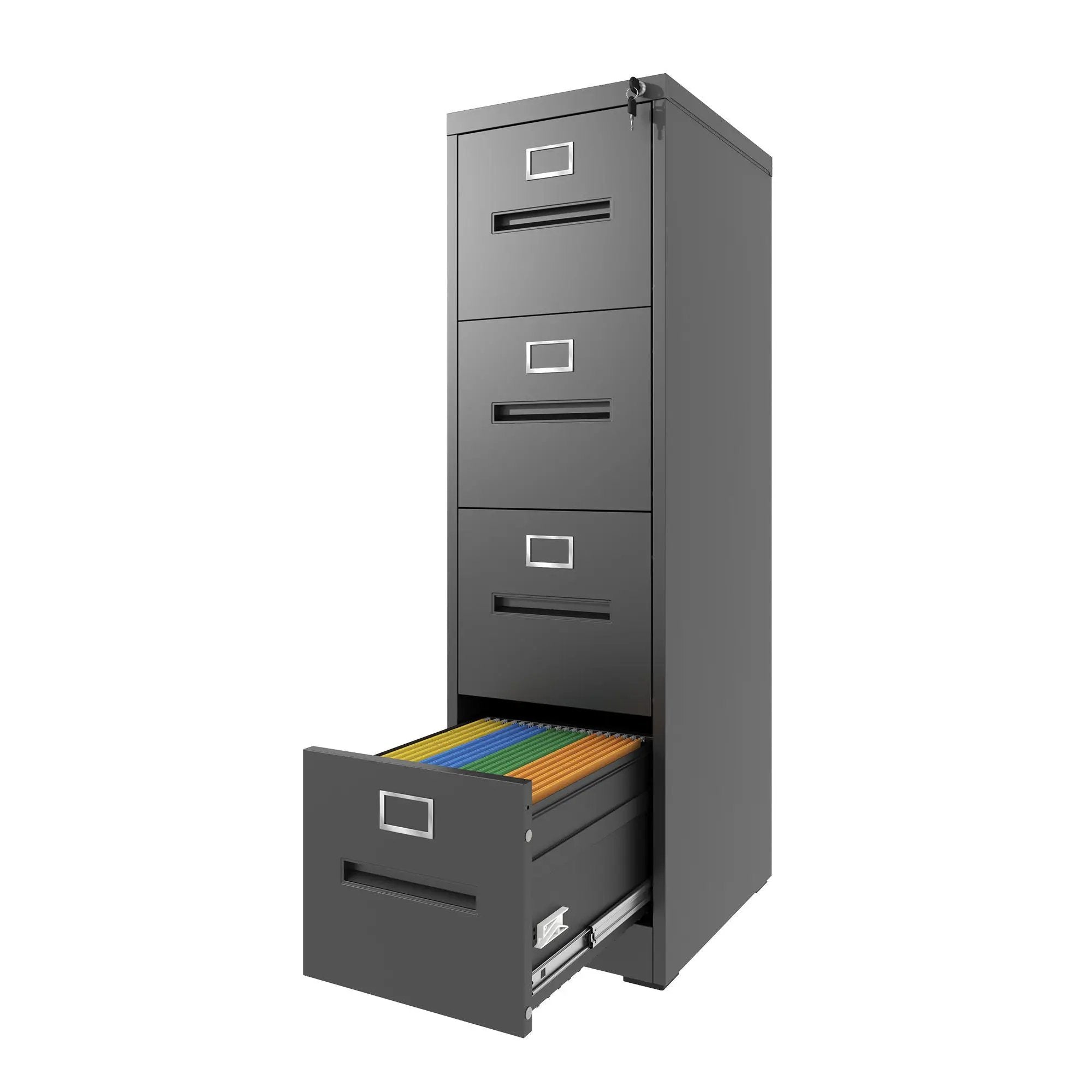 Premium Drawer File Cabinet With Lock, Metal Vertical Design, A4 Legal / Letter Size by Unique Piece Furniture