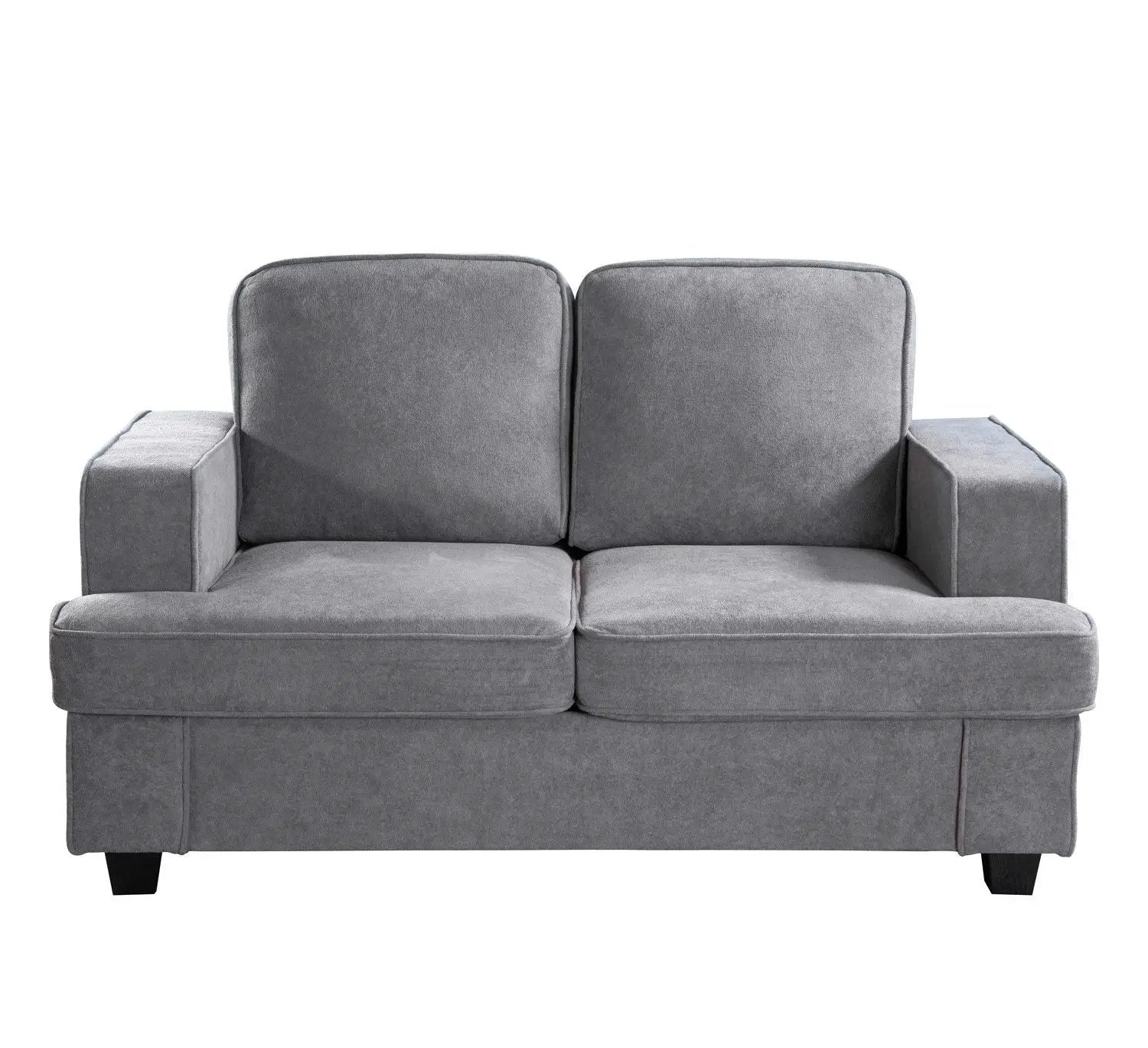 Modern Loveseat, Comfortable 2 Seater Couch With Deep Seating, Loose Back Cushions, Wide Arms by HouseOfZazla