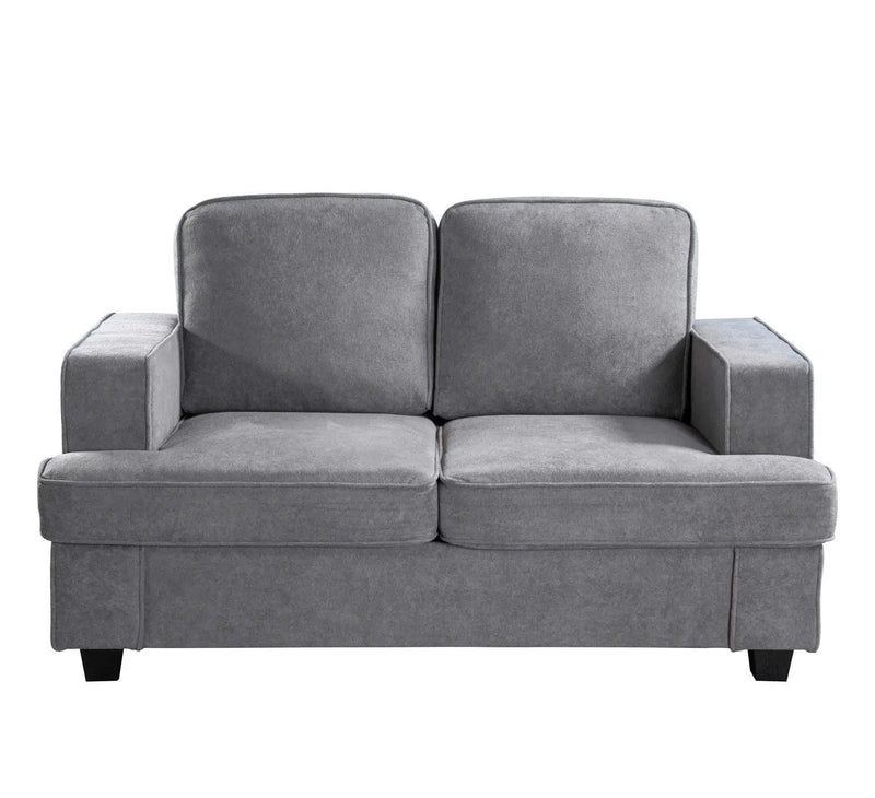 Modern Loveseat, Comfortable 2 Seater Couch With Deep Seating, Loose Back Cushions, Wide Arms by HouseOfZazla