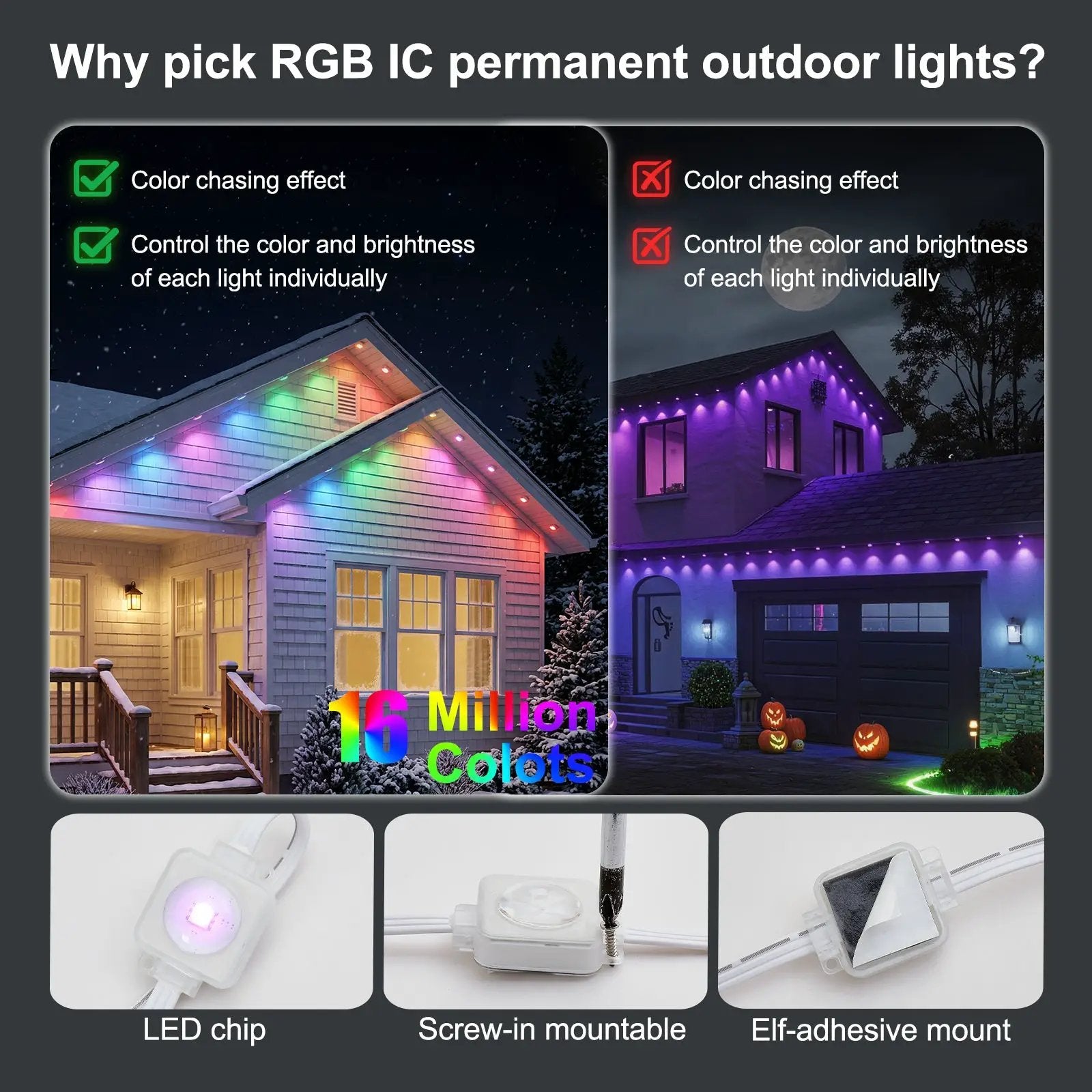 50ft Outdoor RGB LED String Lights by HouseOfZazla