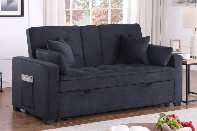Cody II - 69.5"W Woven Fabric Convertible Sleeper Loveseat with Cup Holder by Unique Piece Furniture