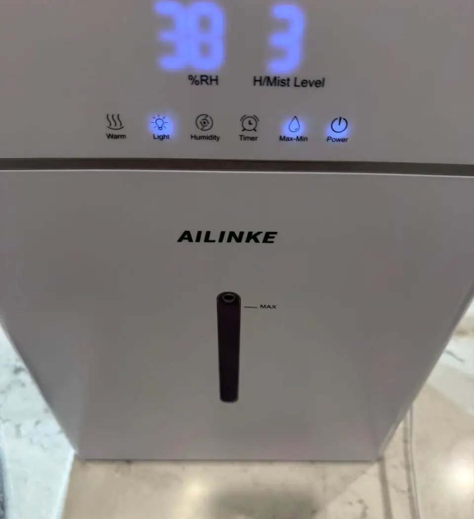 Open Box Humidifiers for Bedroom Large Room, AILINKE Cool and Warm Mist Humidifier 10L/2.64Gal, 12H Timer, 3 Speed, Top Fill, Simulated Flame by Selzalot