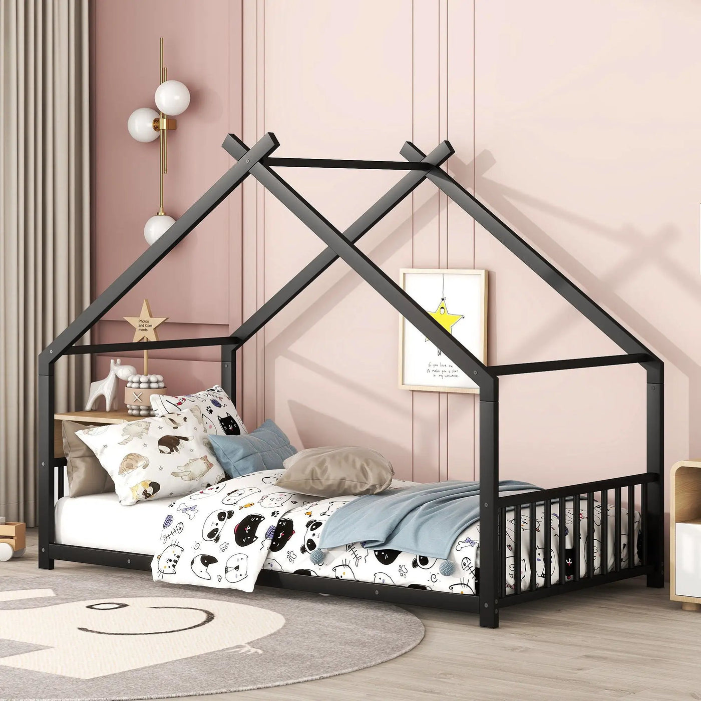 Metal House Bed by Unique Piece Furniture