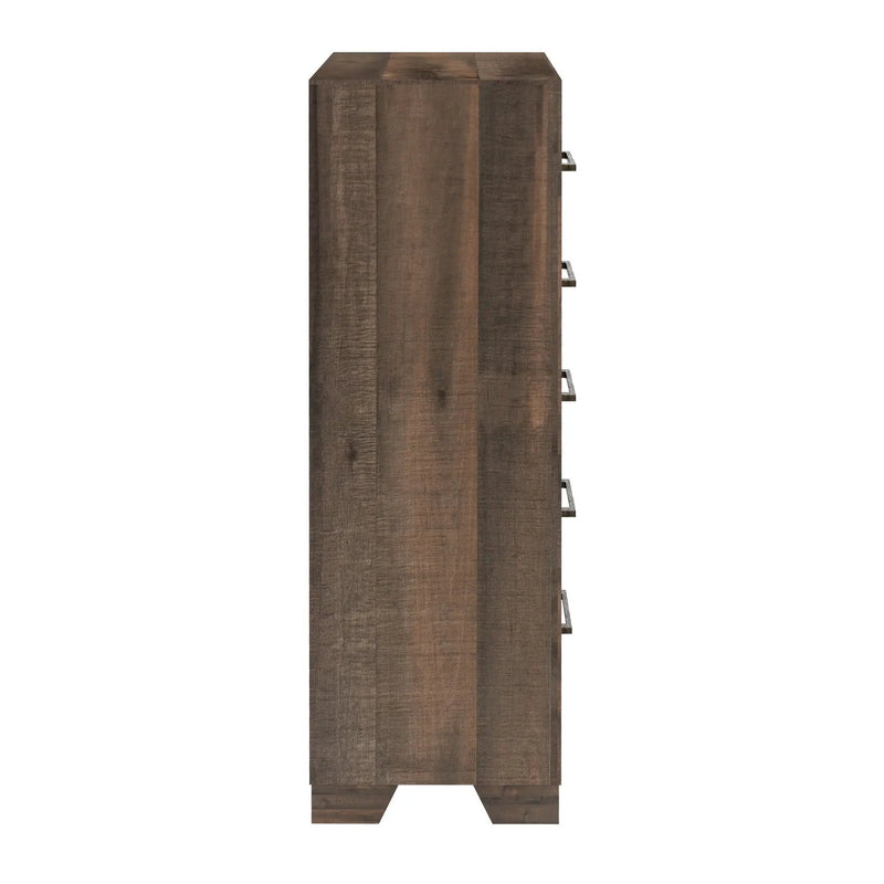 5 Drawer Chest With Casual Style - Brown by HouseOfZazla