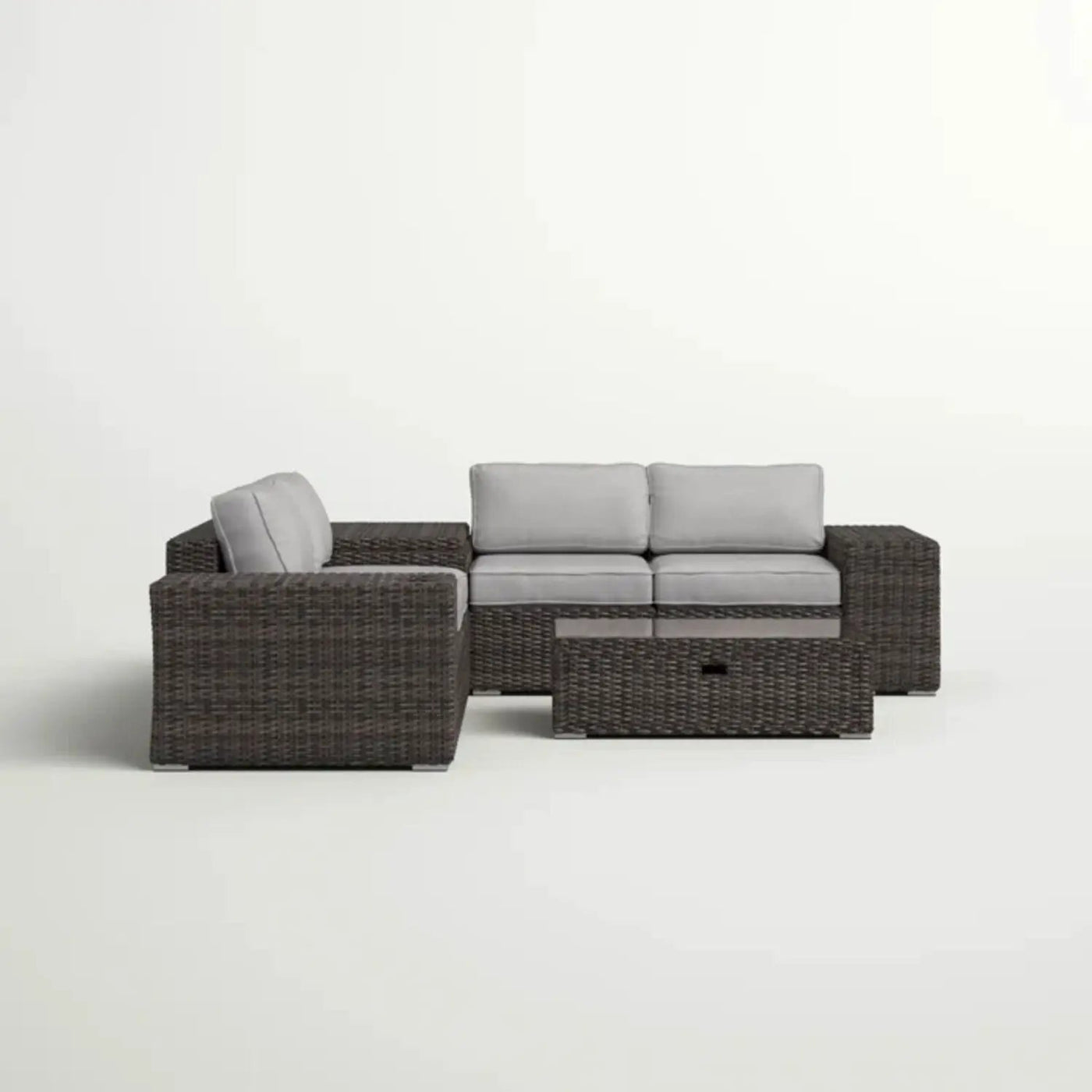 Modern Patio Rattan Sectional Set With Cushions by Unique Piece Furniture