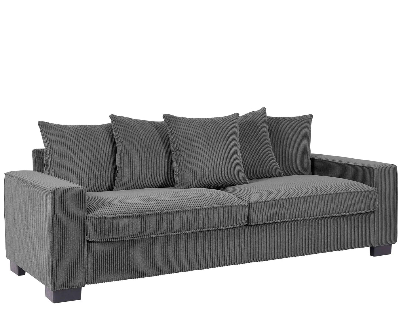Luxe Sofa With 5 Matching Toss Pillows, Sleek Design, Spacious And Comfortable 3 Seater Couch by Unique Piece Furniture