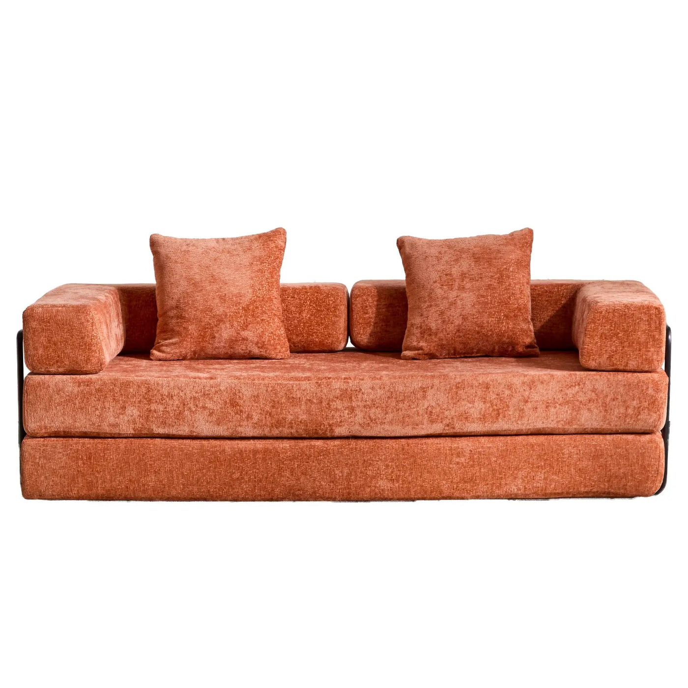 Convertible Floor Sofa Bed With Pillow Back Support Armrest by HouseOfZazla